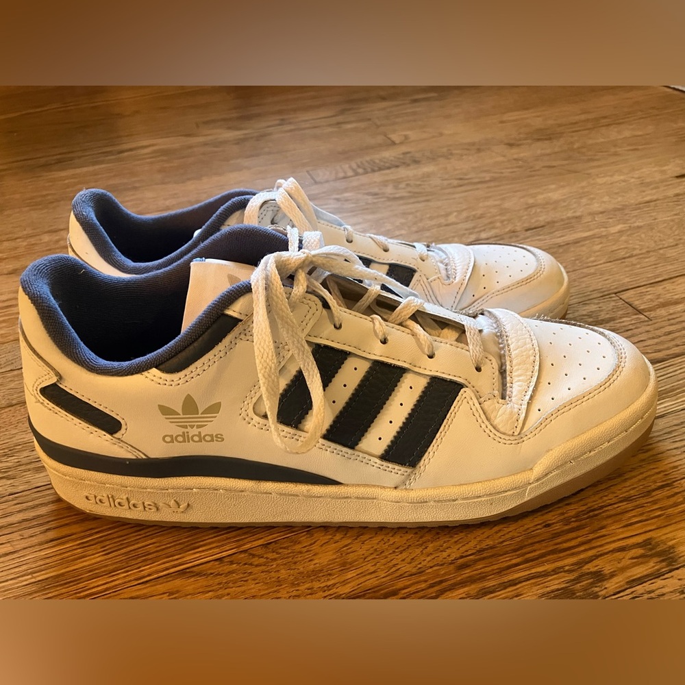 Adidas Forum Low CL White Crew Blue Gum Sole Sneakers 12.5